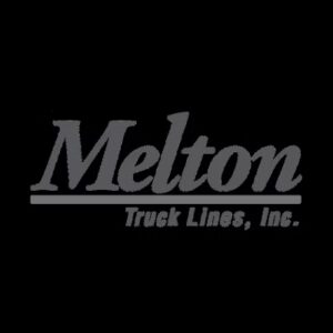 Logo of Melton Truck Lines, Inc. with bold typography on a black background.